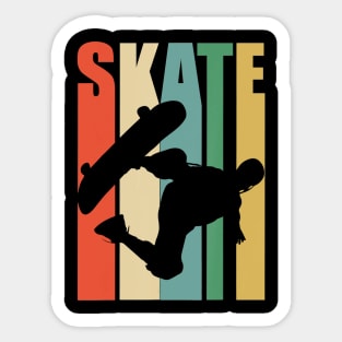 Skateboarder Retro Vintage T Shirt Skateboarding Sticker